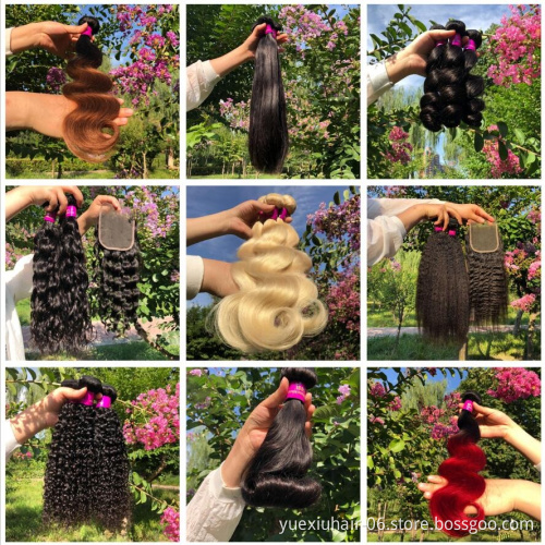 Brazilian Straight Human Hair Bundles Virgin Cuticle Aligned Hair Color 1B/27  Honey Blonde